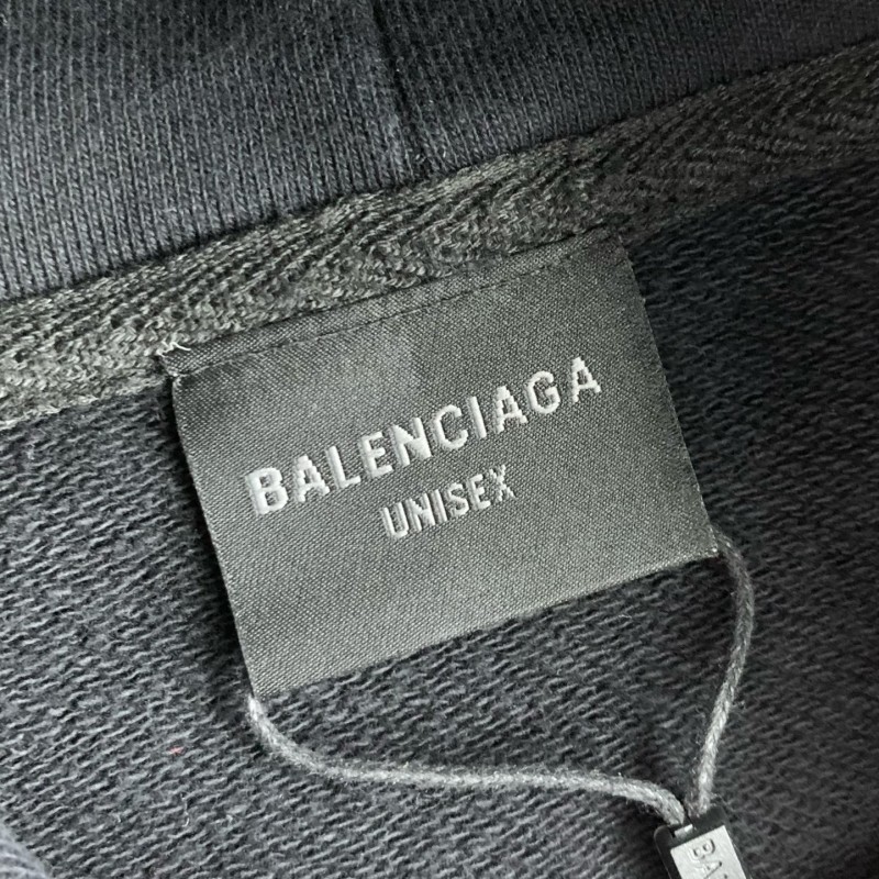 Ba*len*cia*ga monogram print hooded sweatshirt