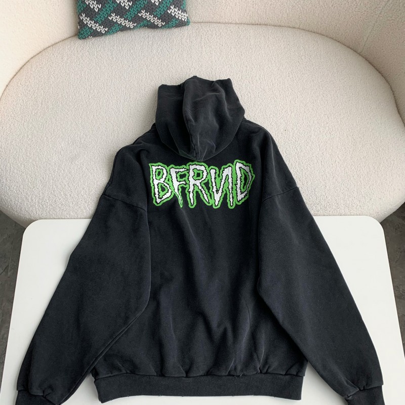 Ba*len*cia*ga monogram print hooded sweatshirt