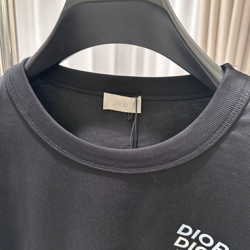 D*0r24ss rainbow letter round neck short sleeve