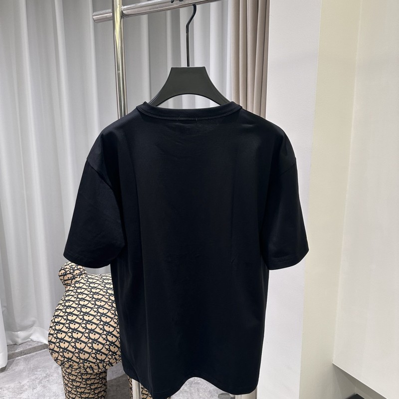 D*0r24ss rainbow letter round neck short sleeve
