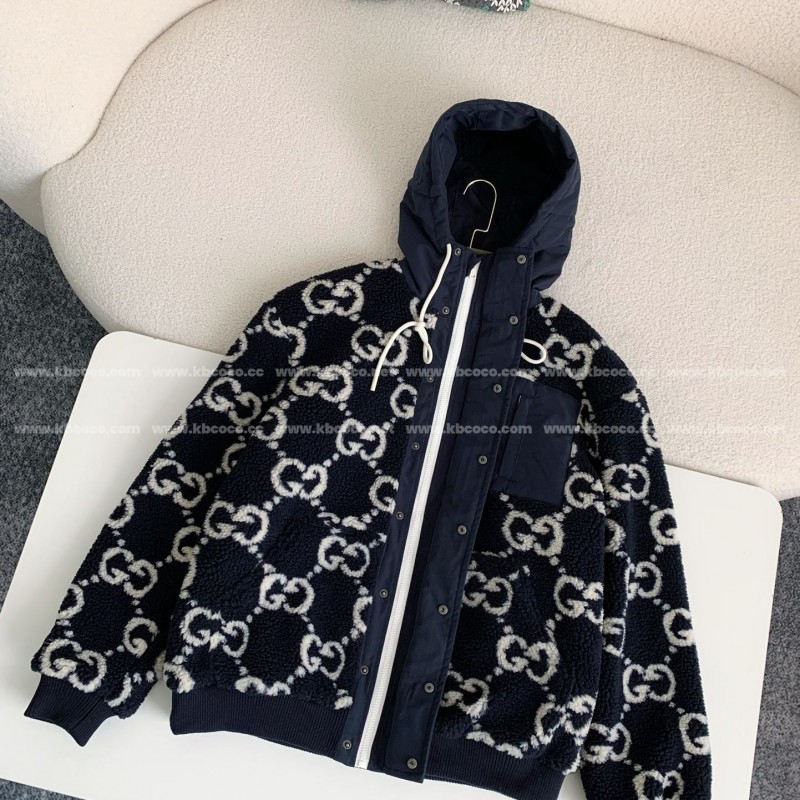 G*u*i Jacquard Lambswool Hooded Jacket
