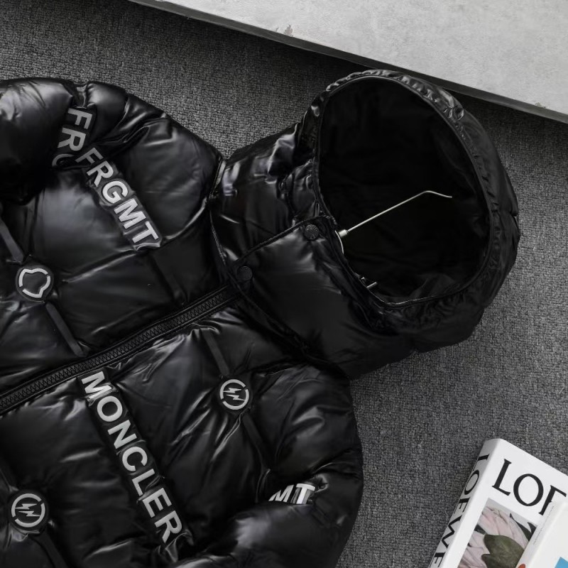 Moncler Fujiwara Hiroshi co-branded full-print letter shiny down jacket