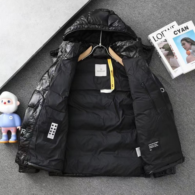 Moncler Fujiwara Hiroshi co-branded full-print letter shiny down jacket