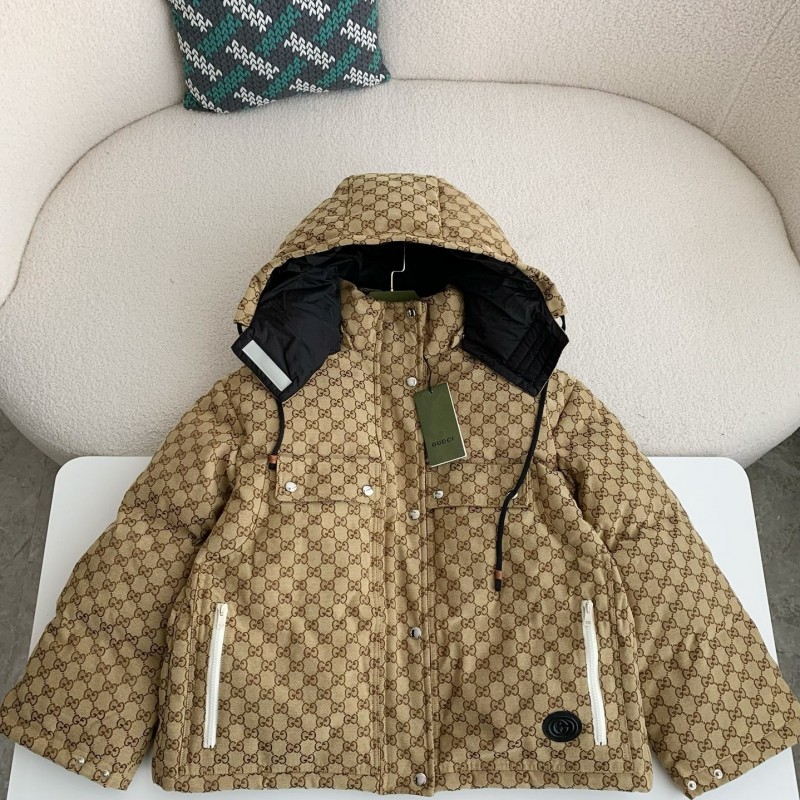 G*u*i Casual FW22 Full Print Drawstring Down Jacket