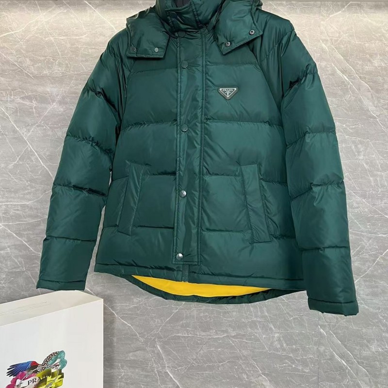 Pra*a RE-Nylon down jacket with detachable hood