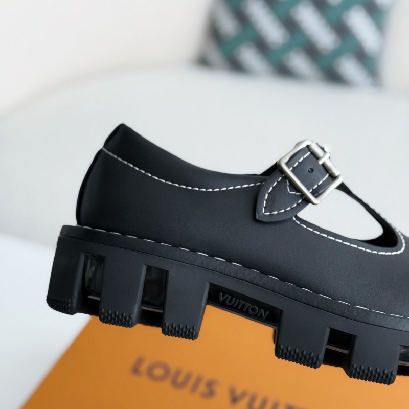 L0*is V*t0n Cow leatherRound head buckle Casual Shoes