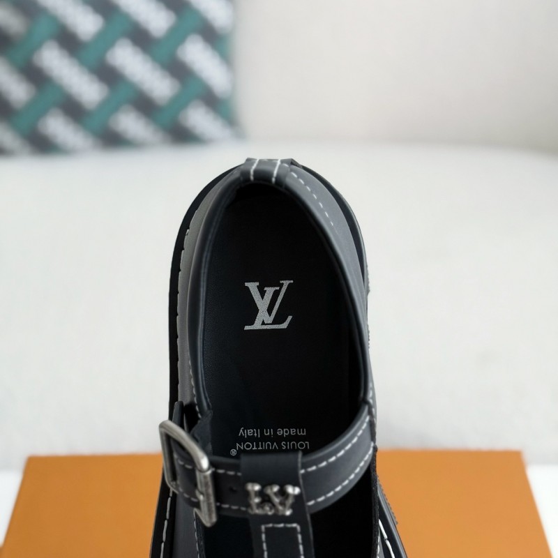 L0*is V*t0n Cow leatherRound head buckle Casual Shoes