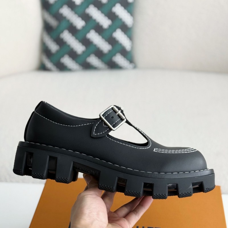 L0*is V*t0n Cow leatherRound head buckle Casual Shoes