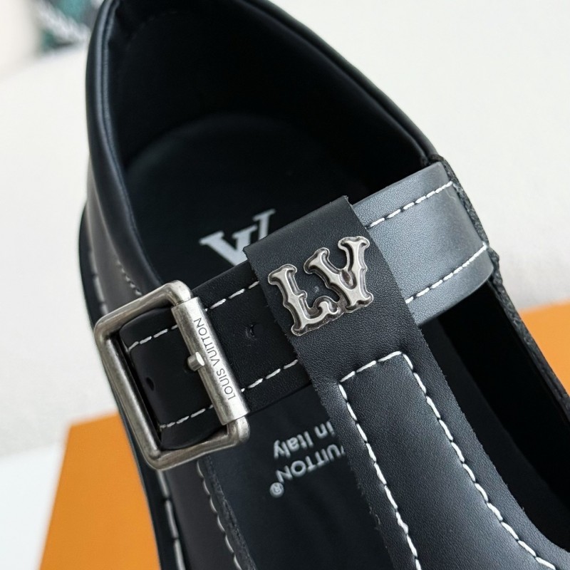 L0*is V*t0n Cow leatherRound head buckle Casual Shoes