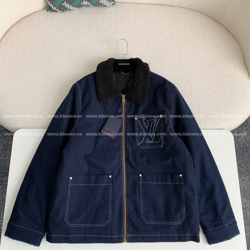 L0*is V*t0n SS25 Zippered open-and-closed spliced turn-down collar jacket