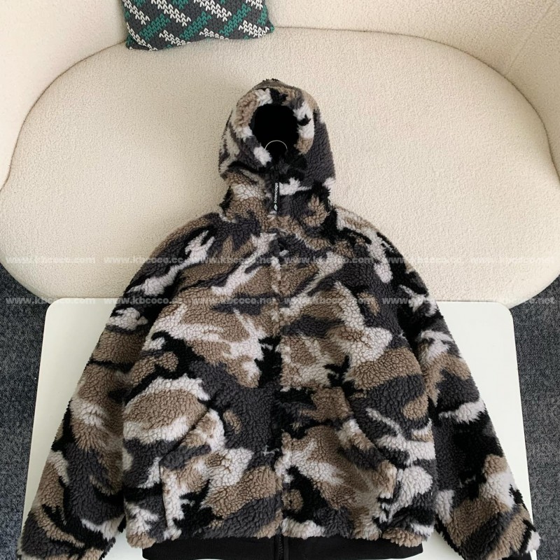 Ba*len*cia*ga Camouflage hooded jacket