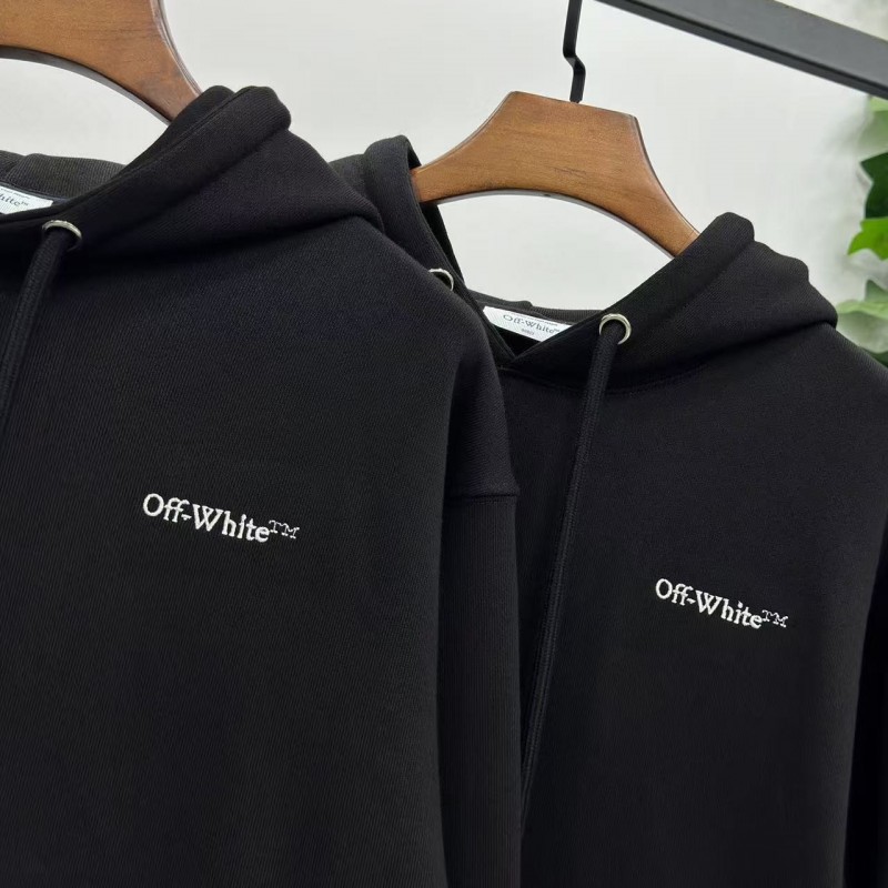offwhite24 autumn and winter embroidered arrow hooded sweatshirt