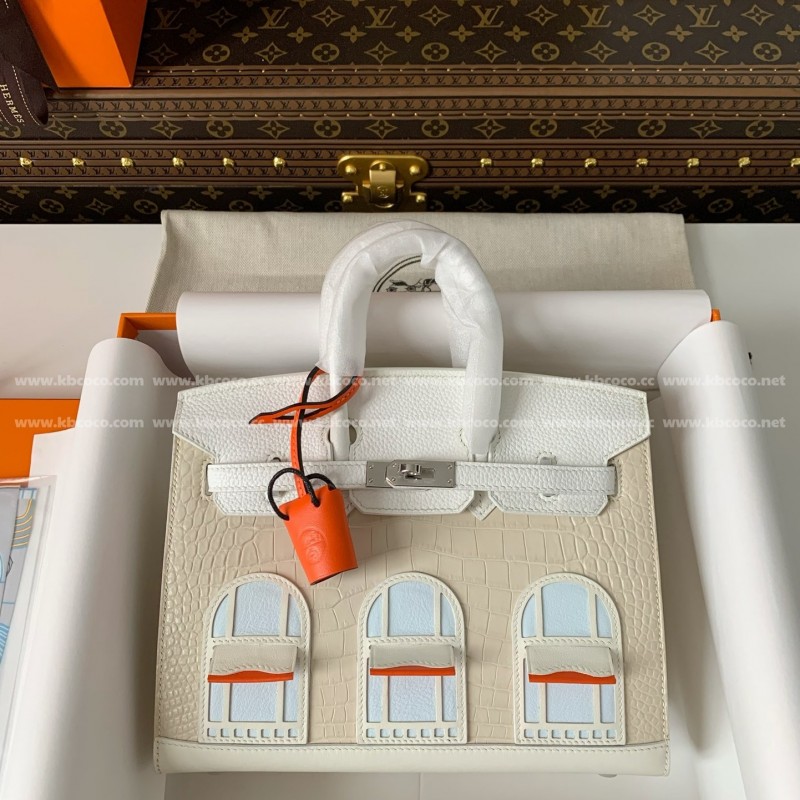 H**mes Limited Edition Birkin 25cm，American crocodile leather togo calfskin