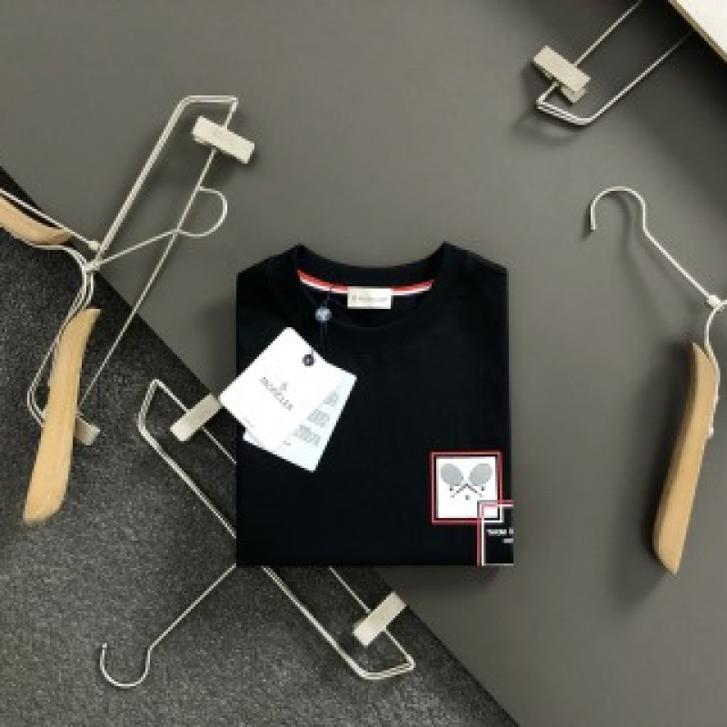 Moncler SpringSummer Black Racket Printed Craft T-shirt