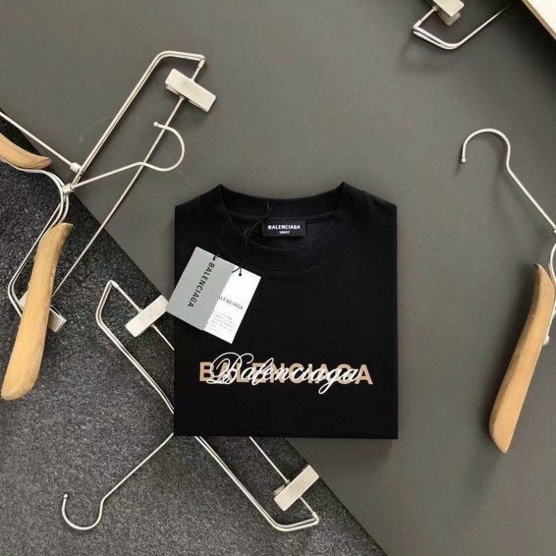 Ba*len*cia*ga Black partition processing print, overlapping elements fusion front and back echo printed