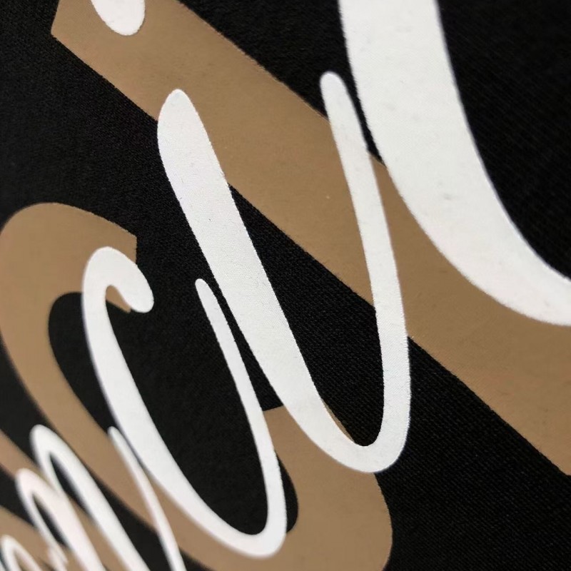 Ba*len*cia*ga Black partition processing print, overlapping elements fusion front and back echo printed