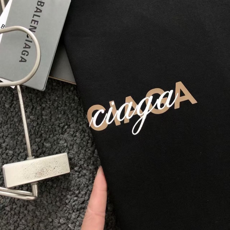 Ba*len*cia*ga Black partition processing print, overlapping elements fusion front and back echo printed