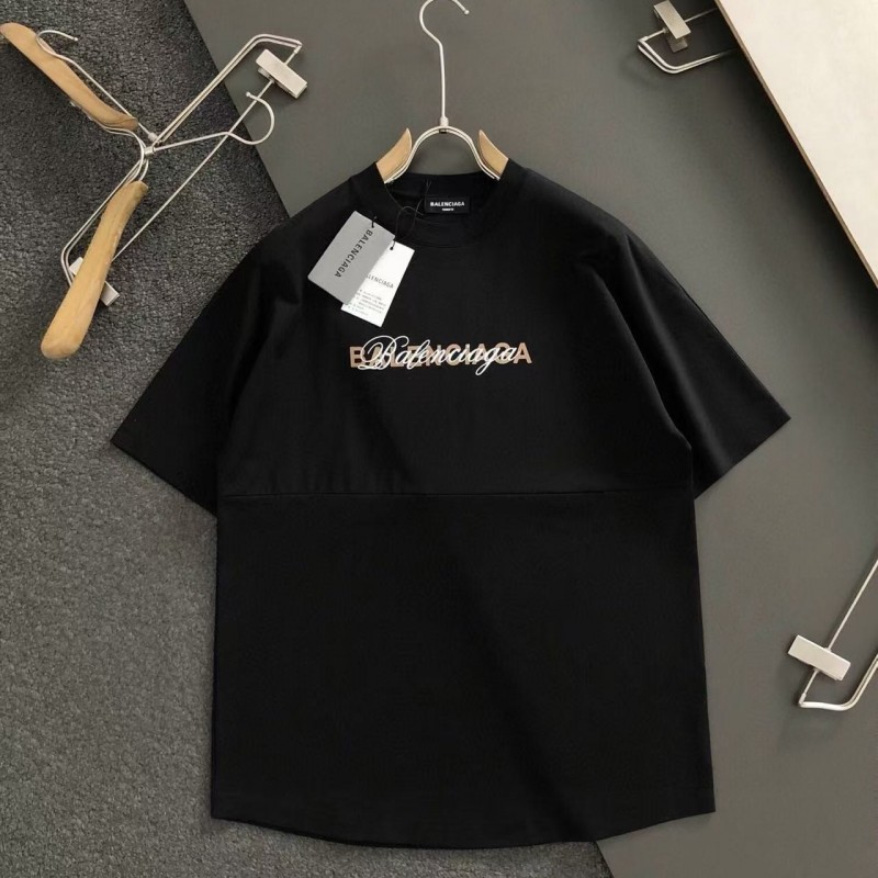 Ba*len*cia*ga Black partition processing print, overlapping elements fusion front and back echo printed