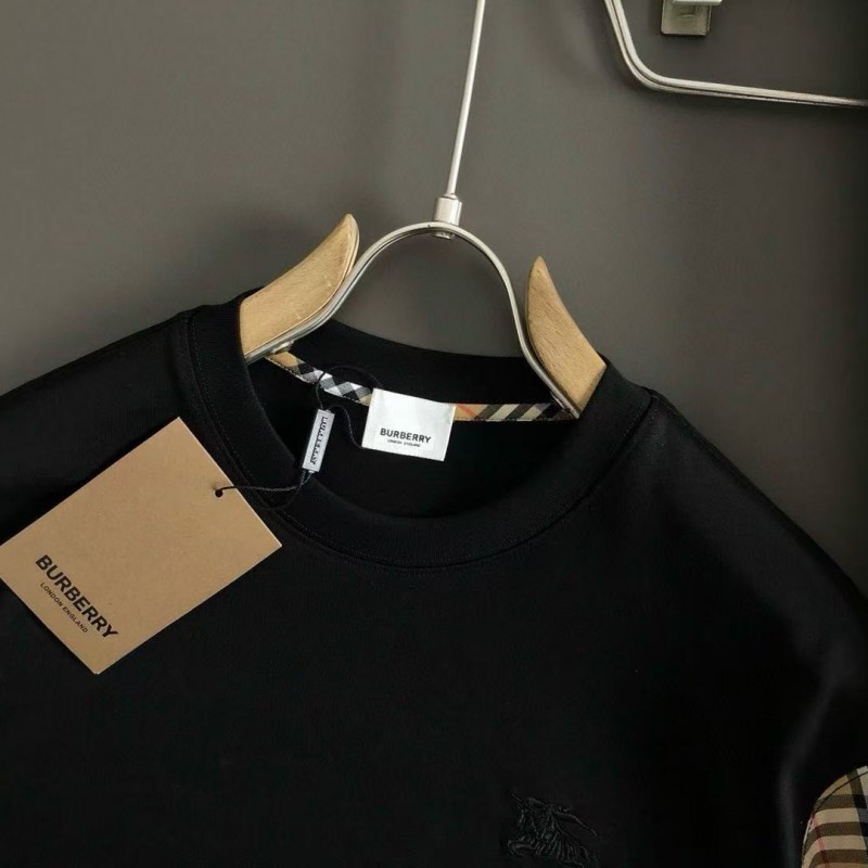 B**rry Black plaid embroidery combines knight embroidery exquisite craftsmanship T-shirt