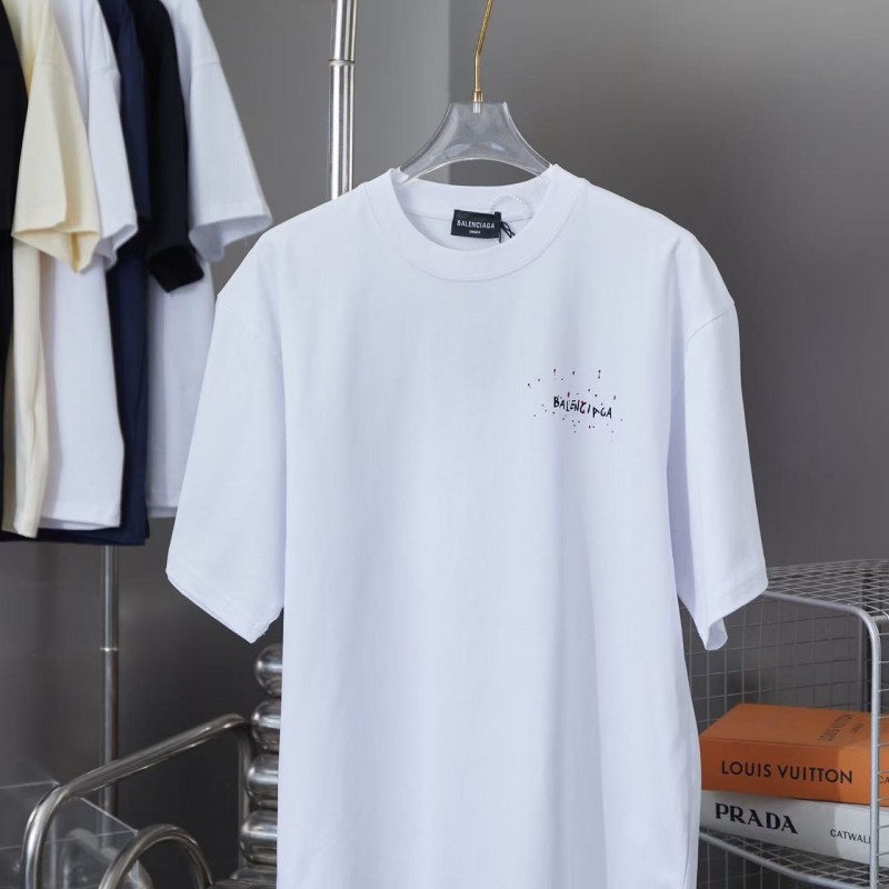 Ba*len*cia*ga SpringSummer New Style Graffiti Hand-painted Letters Logo Printed T-shirt