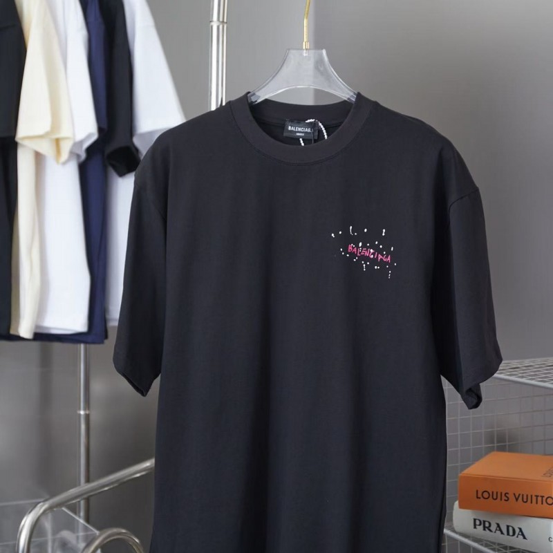 Ba*len*cia*ga SpringSummer New Style Graffiti Hand-painted Letters Logo Printed T-shirt