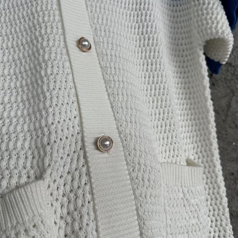 Casablanca, blue cotton high density knit, woven sweater T-shirt