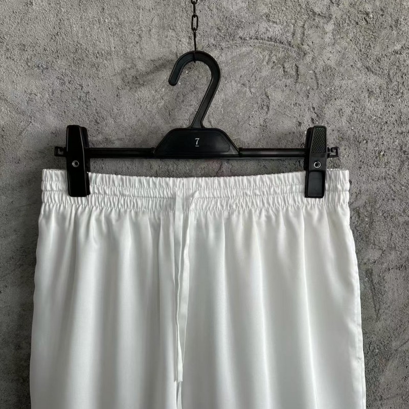 CASABLANCA White silk shorts with tennis racket pattern