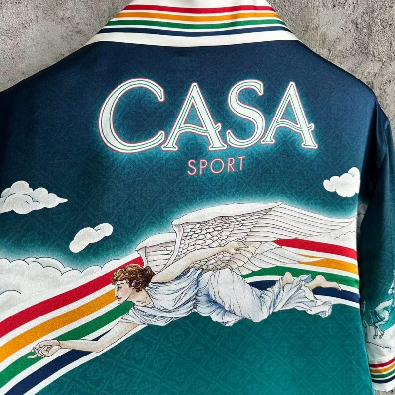 CASABLANCA Stadium graphic silk T-shirt