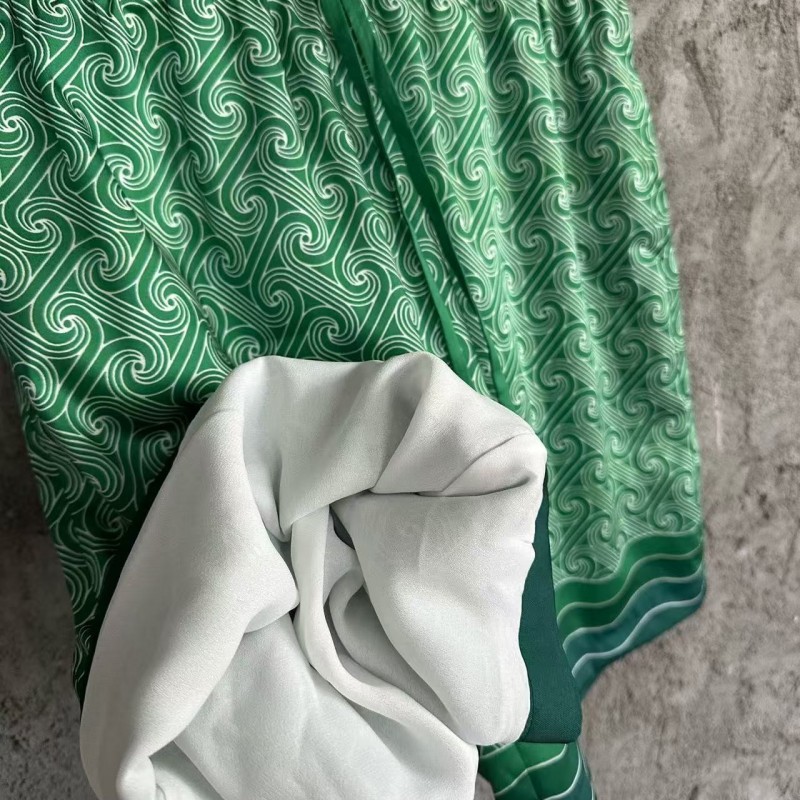 CASABLANCA Silk shorts with cuff pattern