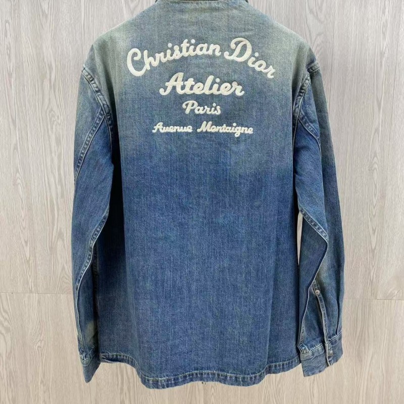 D*0r denim jacket with front and back embroidery