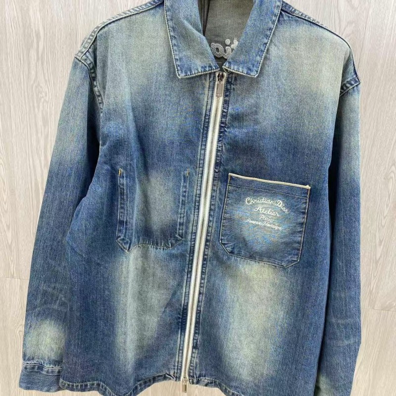 D*0r denim jacket with front and back embroidery