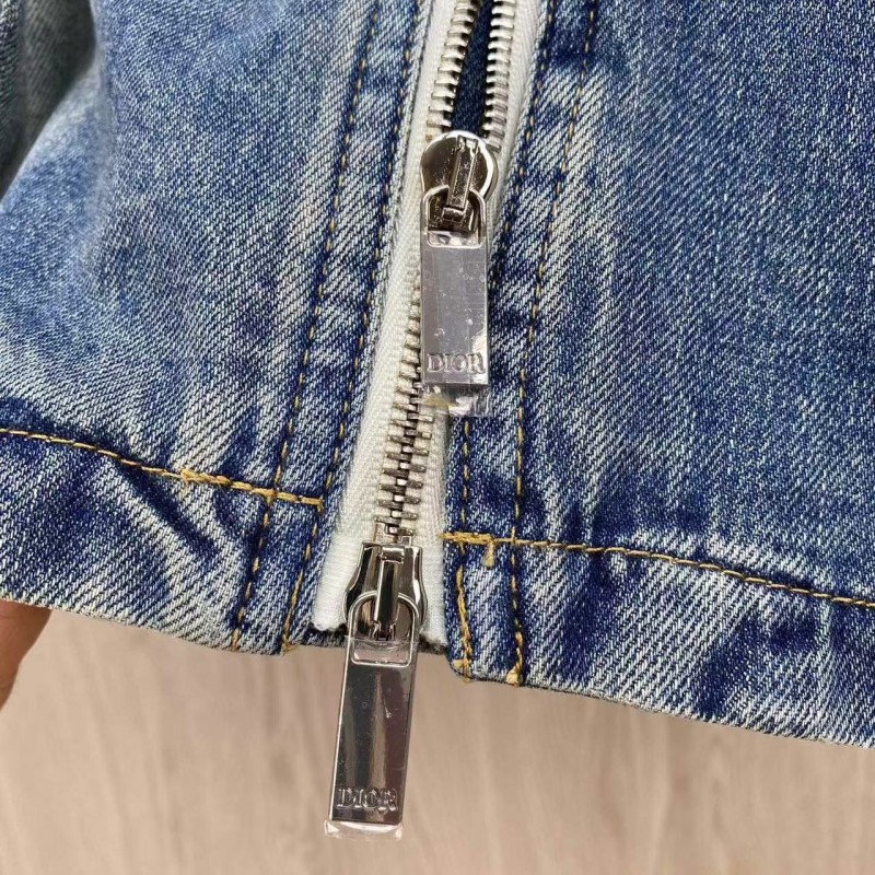 D*0r denim jacket with front and back embroidery