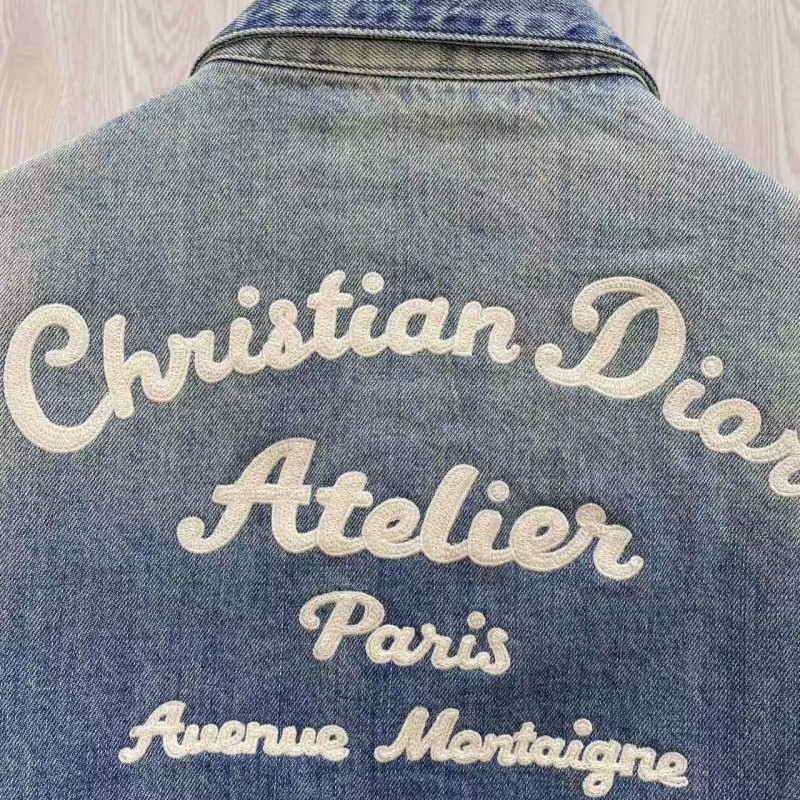 D*0r denim jacket with front and back embroidery