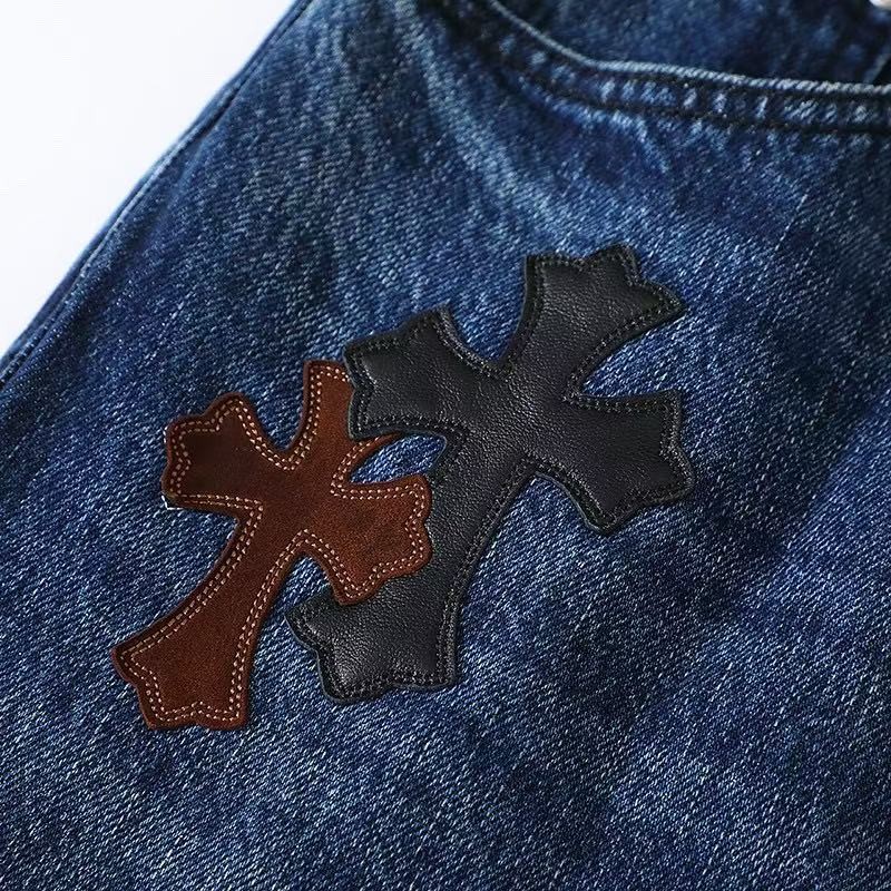 Ch**me He**ts Black White Brown Suede Cross Blue Jeans