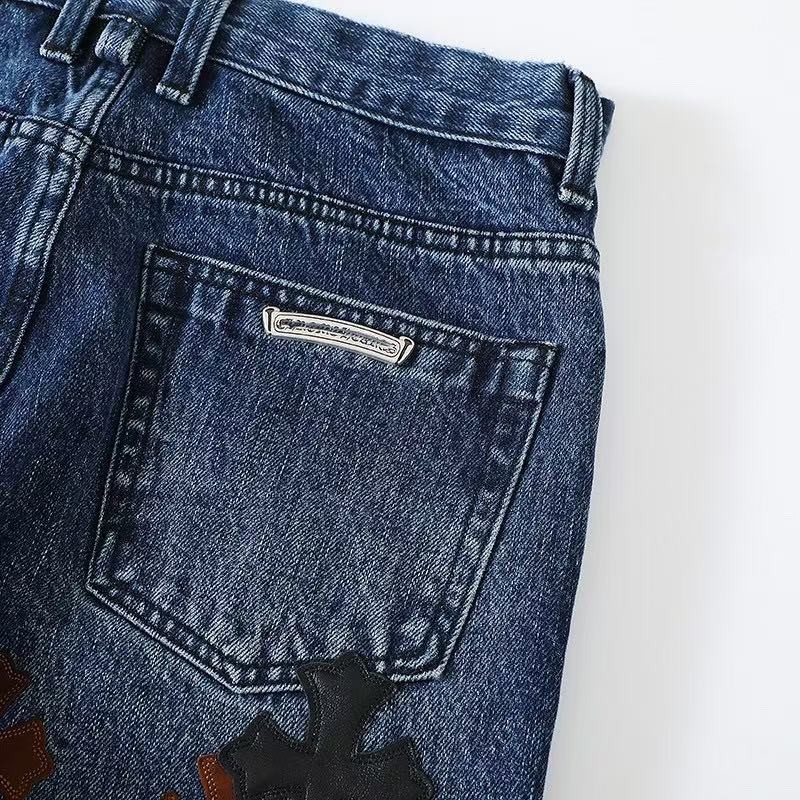 Ch**me He**ts Black White Brown Suede Cross Blue Jeans