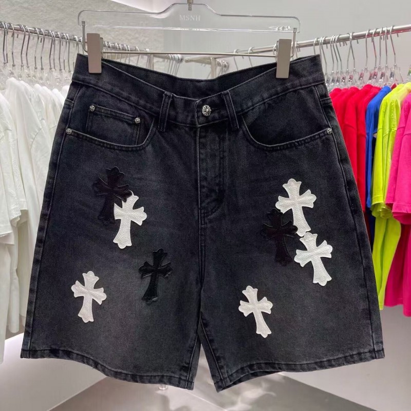 Ch**me He**ts Limited Edition Colorblock Washed Denim Shorts