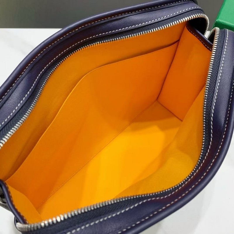 Go*ard imported cowhide with canvas large toilet bag, size: 30*23*8cm