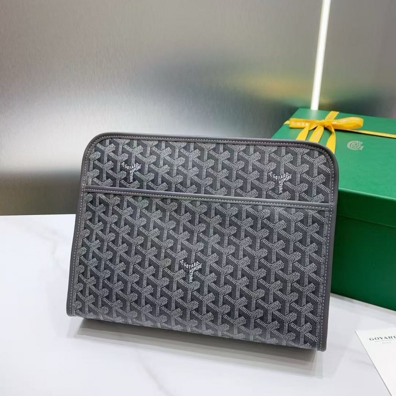 Go*ard imported cowhide with canvas large toilet bag, size: 30*23*8cm