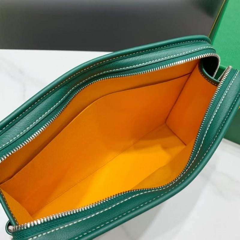 Go*ard imported cowhide with canvas large toilet bag, size: 30*23*8cm