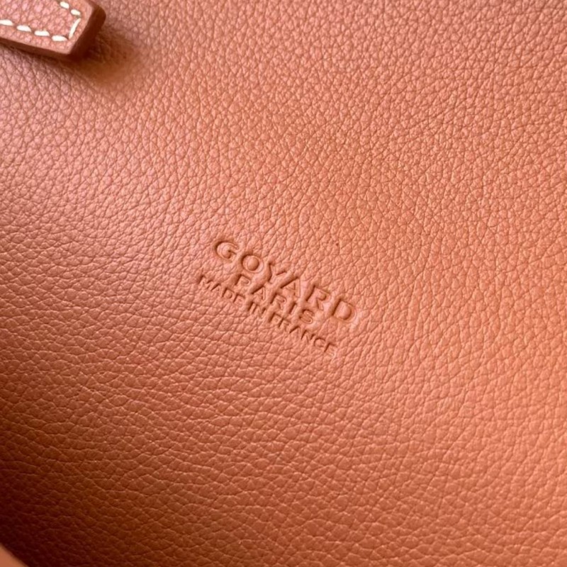 Go*ard imported cowhide with canvas one-shoulder crossbody bag, size: 21*16*4cm