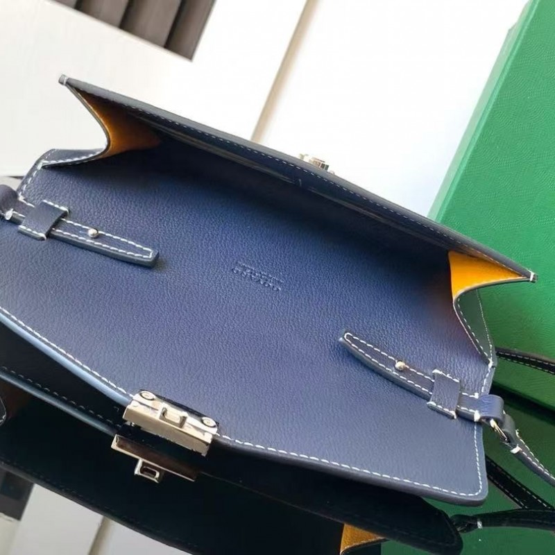 Go*ard imported cowhide with canvas one-shoulder crossbody bag, size: 21*16*4cm