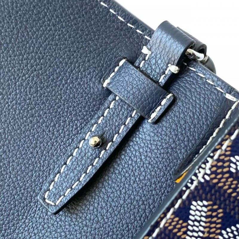 Go*ard imported cowhide with canvas one-shoulder crossbody bag, size: 21*16*4cm