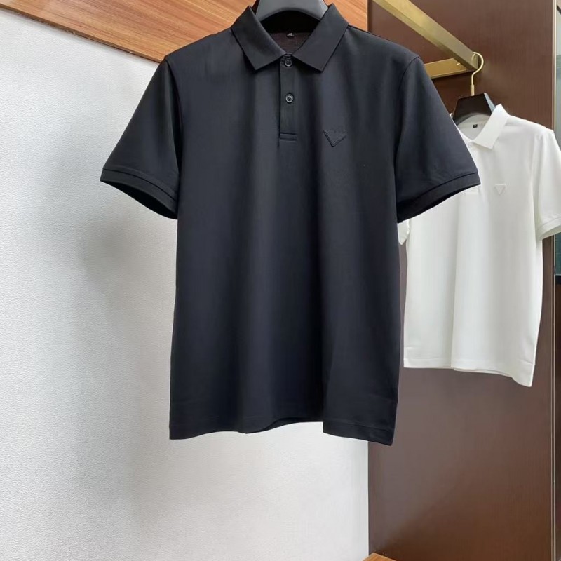 Pra*a 2025 new  lapel polo short sleeve