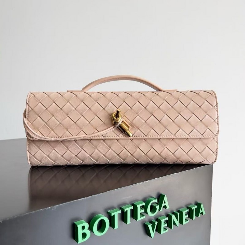 BOTTECA Ve*ne*ta uses exquisite craftsmanship intreccio woven imported sheepskin evening clutch bag Si