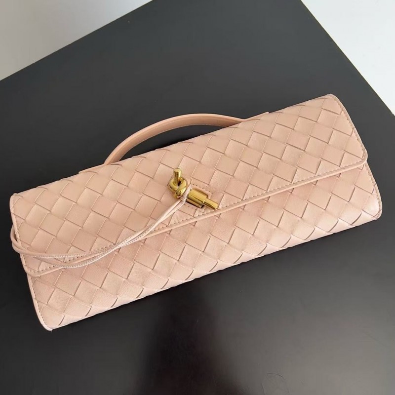 BOTTECA Ve*ne*ta uses exquisite craftsmanship intreccio woven imported sheepskin evening clutch bag Si
