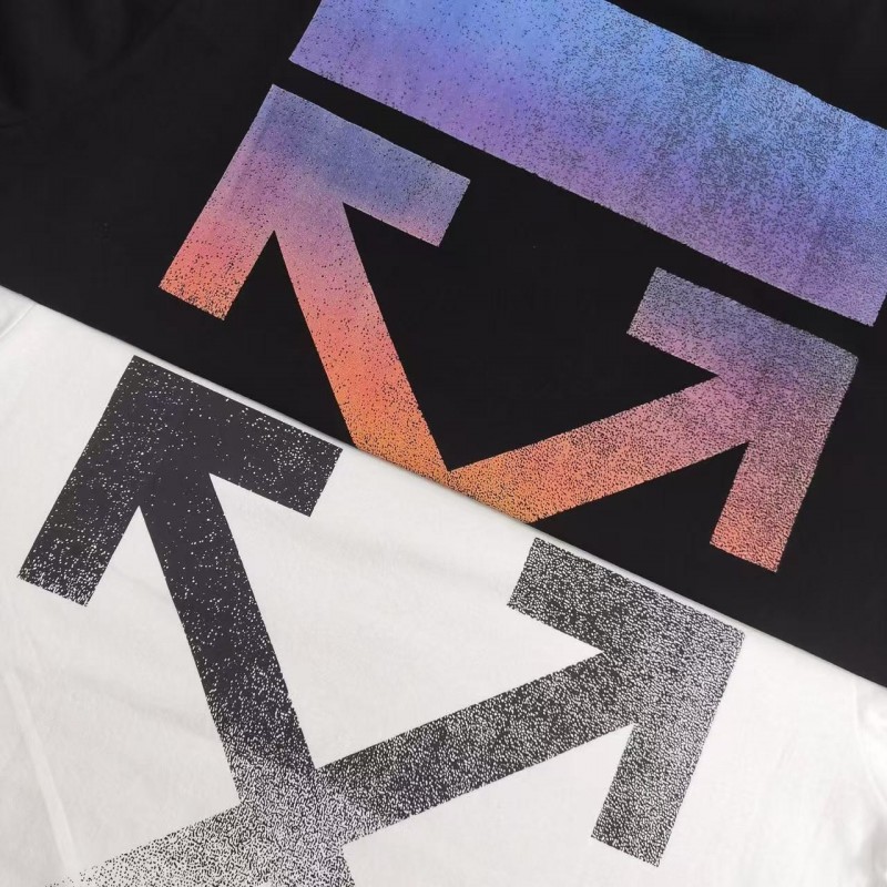 off white 2025ss summer new gradient printed T-shirt