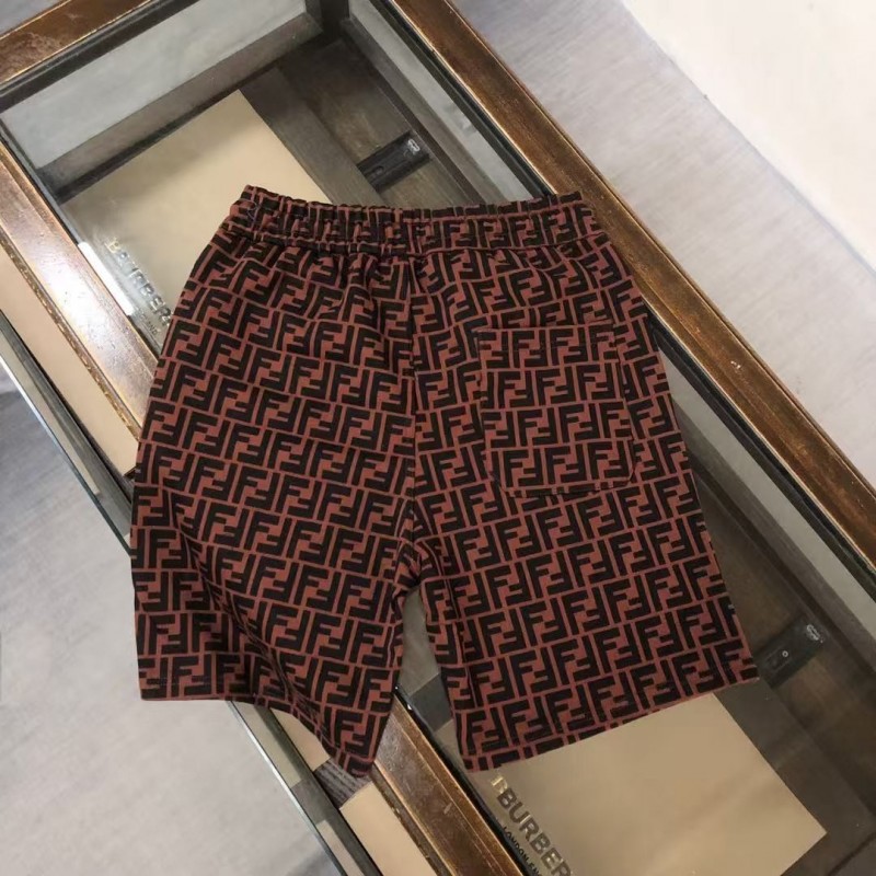 F**di 2025 new full print logo printed cotton shorts