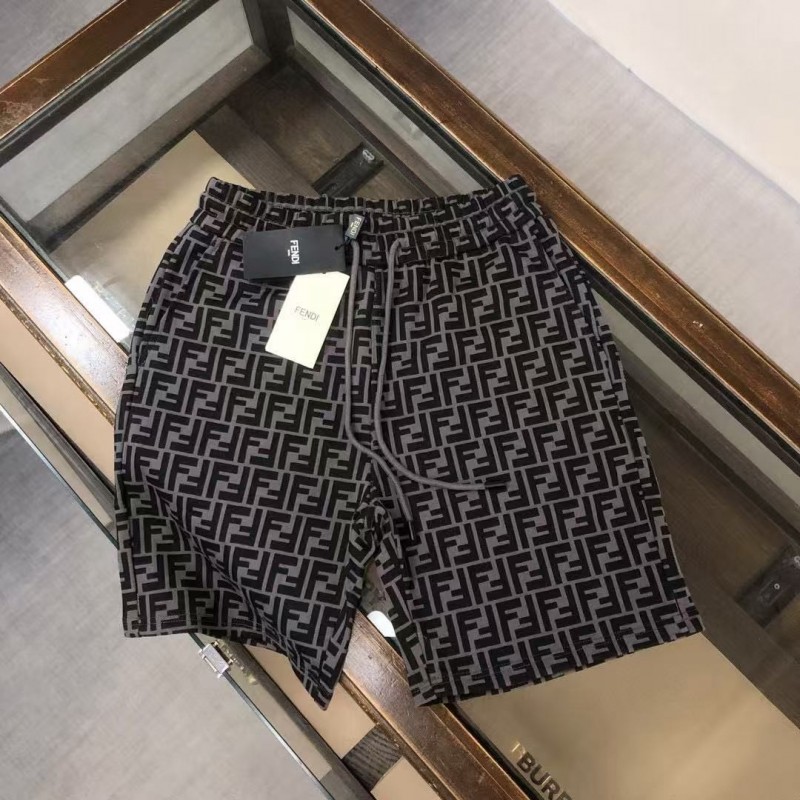 F**di 2025 new full print logo printed cotton shorts