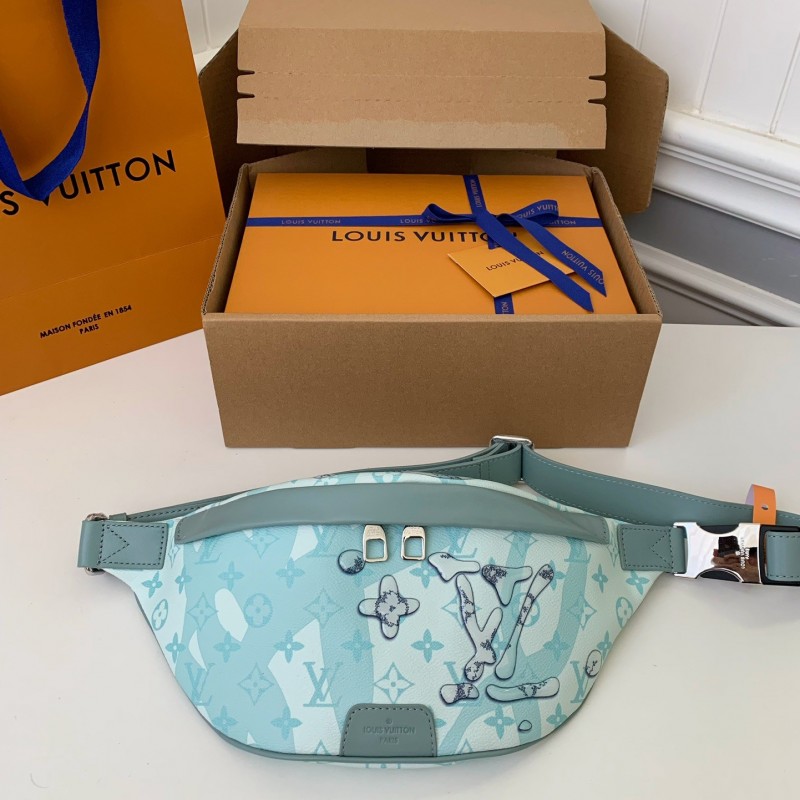 L0*is V*t0n 2023 New DISCOVERY Water Drop Green Waistpack M22765 Size: 44 * 15 * 9cm