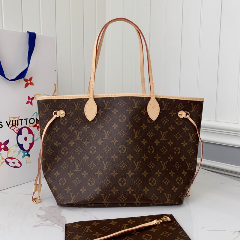 L0*is V*t0n NEVERFULL Apricot Medium Shopping Bag M40995, Top Quality Size: 31 * 28 * 14cm